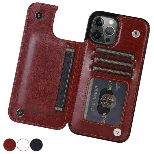 Porte-carte en cuir magnétique élégant pour iPhone