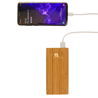 Chargeur Écologique en Bambou 10 000 mAh pour Smartphones et Tablettes