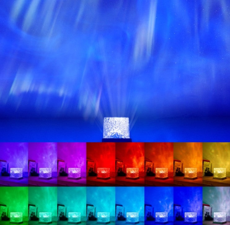 Projecteur Tactile LED Rechargeable d’Aurores Boréales avec Télécommande