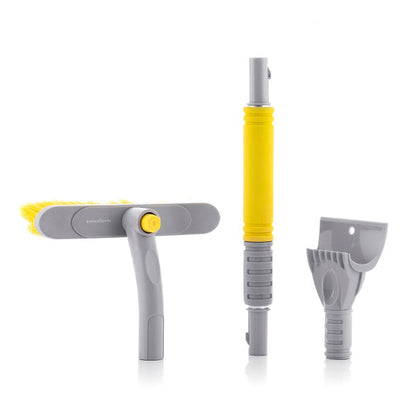 Raclette à glace télescopique avec brosse rotative 360°