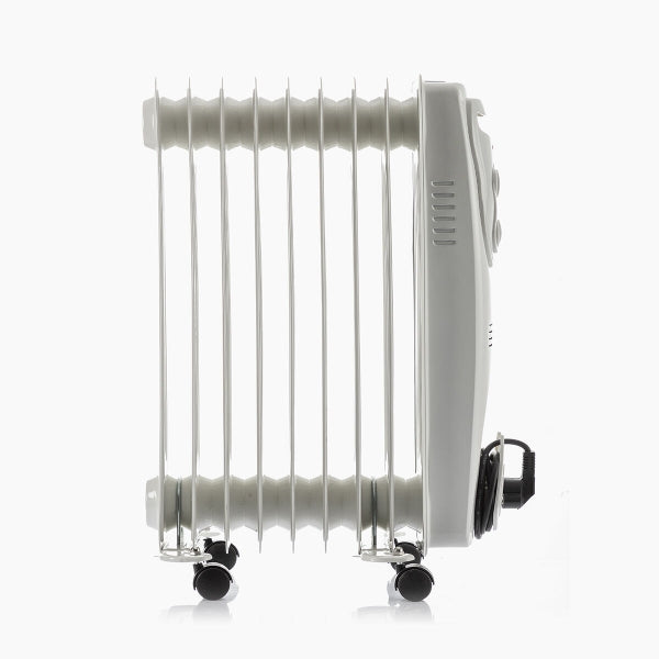 Radiateur à huile à roulettes avec thermostat - Éco-énergétique et silencieux