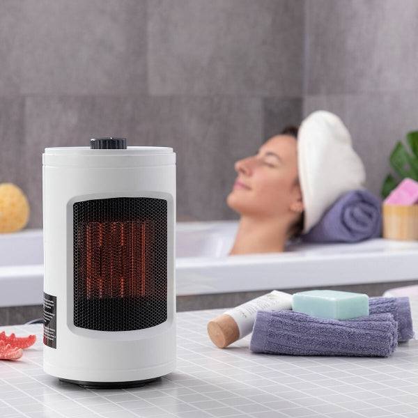 Radiateur céramique oscillant à faible consommation avec thermostat - Chaleur rapide et sécurisée