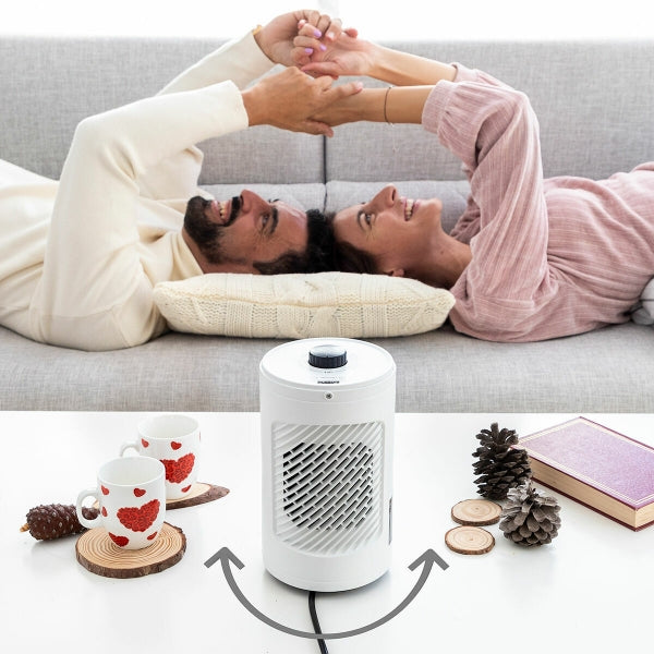 Radiateur céramique oscillant à faible consommation avec thermostat - Chaleur rapide et sécurisée