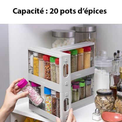 Rangements à épices coulissants et pivotants - Lot de 2