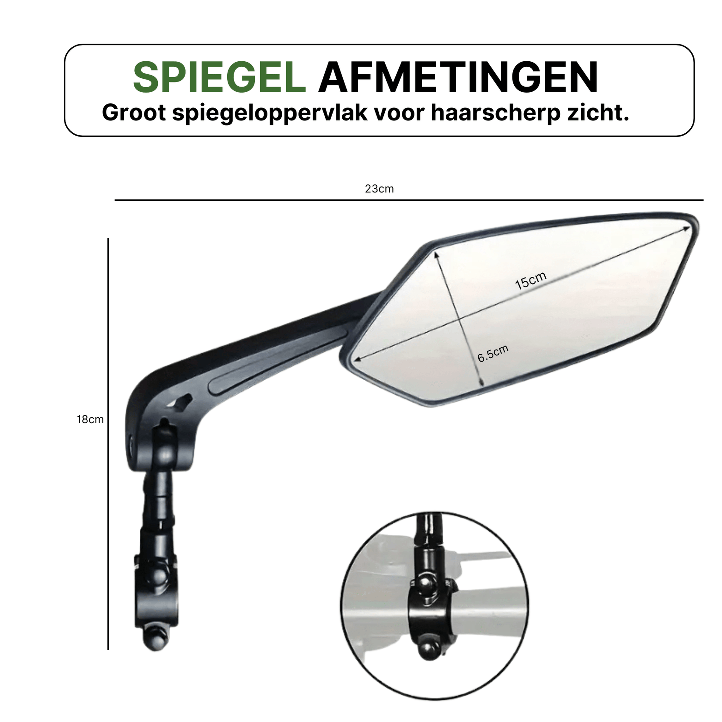 Reflectra Fietsspiegel - Vision Clé et Sécurité Optimale pour Cyclistes