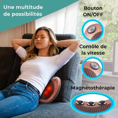 Oreiller Masseur Shiatsu Électrique Chauffant avec Magnéto-Thérapie