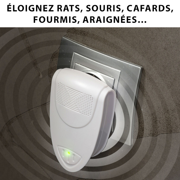 Répulsif Ultrasons Éco-Responsable pour Rongeurs et Insectes