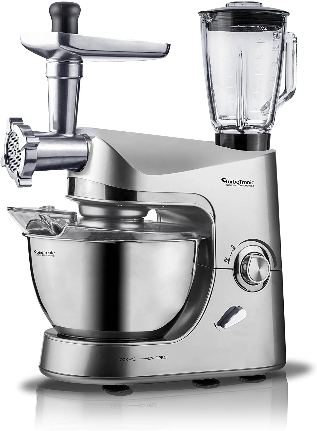 Robot de cuisine multifonctions 2000 W avec hachoir et blender intégrés