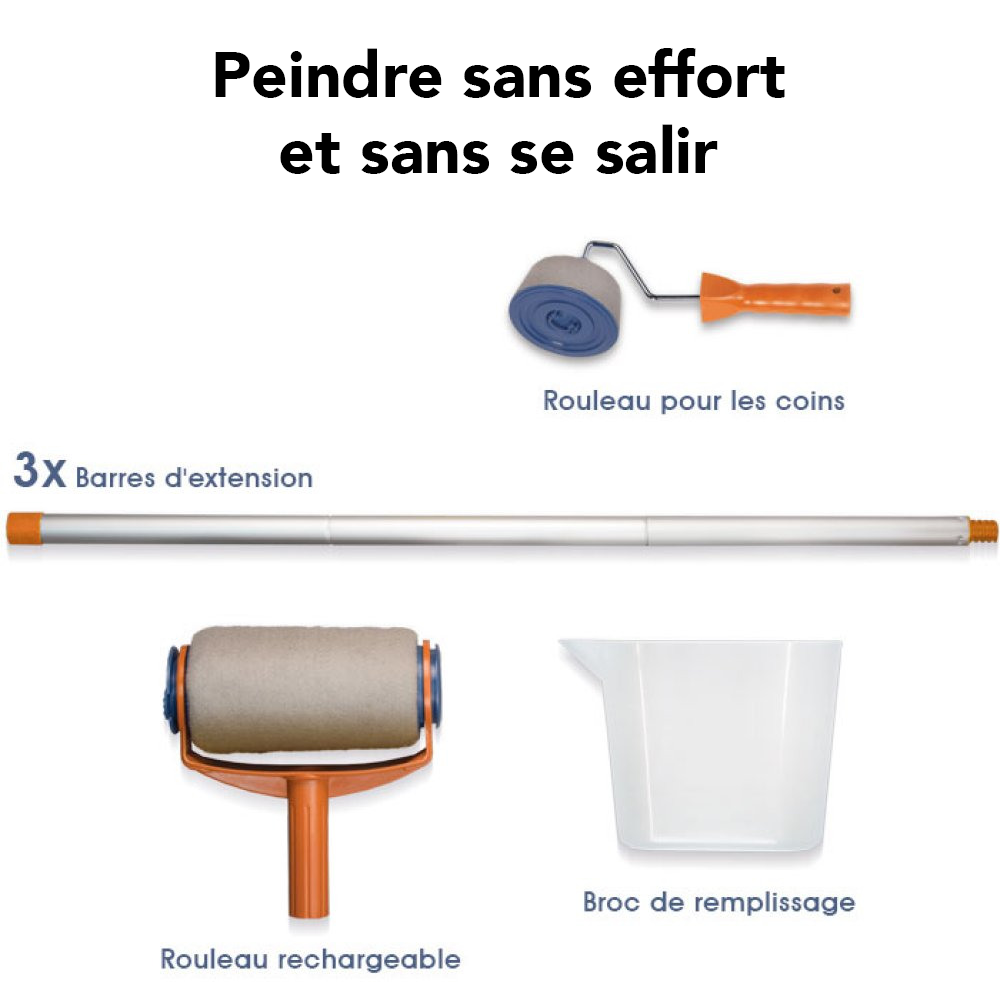 Rouleau de Peinture Magique avec Réservoir et Manche Extensible