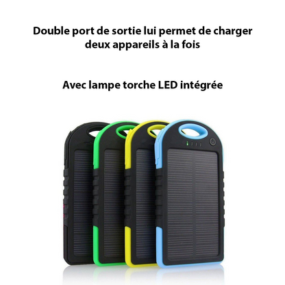 Chargeur solaire portable ultra résistant avec double port USB