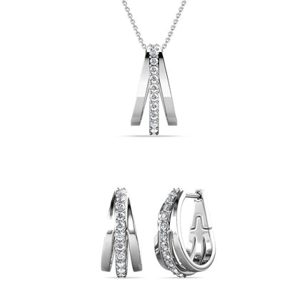 Parure Aurielle Hoop : Élégance éclatante en bijou avec cristaux autrichiens