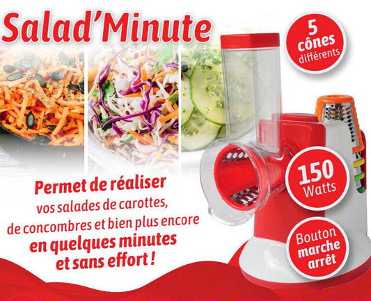 Salad'minute - Rapeur et Trancheur Électrique 150W pour Légumes et Fromages