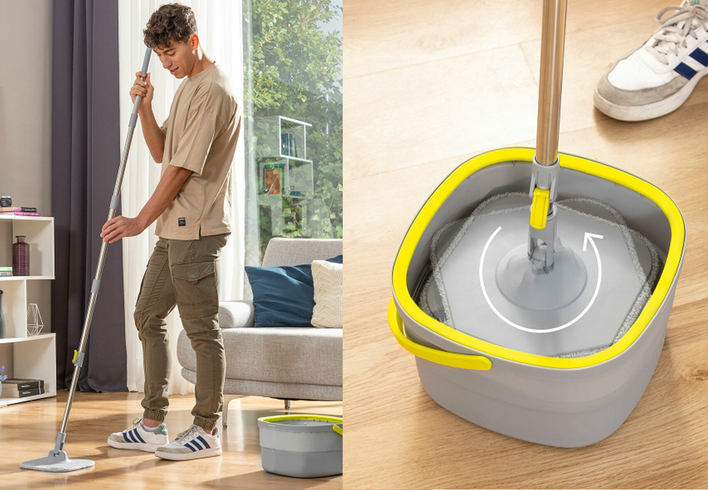 Serpillière Rotative Autonettoyante avec Seau à Séparation - Simplifiez votre Ménage !