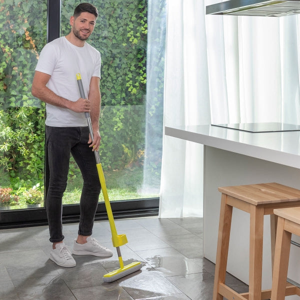 Serpillère 2 en 1 avec éponge auto-essoreuse en acier inoxydable