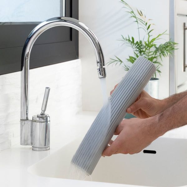 Serpillère 2 en 1 avec éponge auto-essoreuse en acier inoxydable