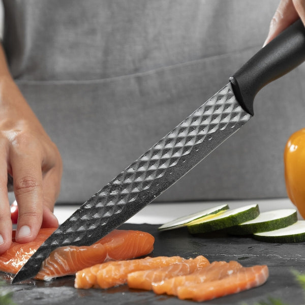 Ensemble de Cinq Couteaux de Cuisine en Acier Inoxydable Diamant et Éplucheur en Céramique