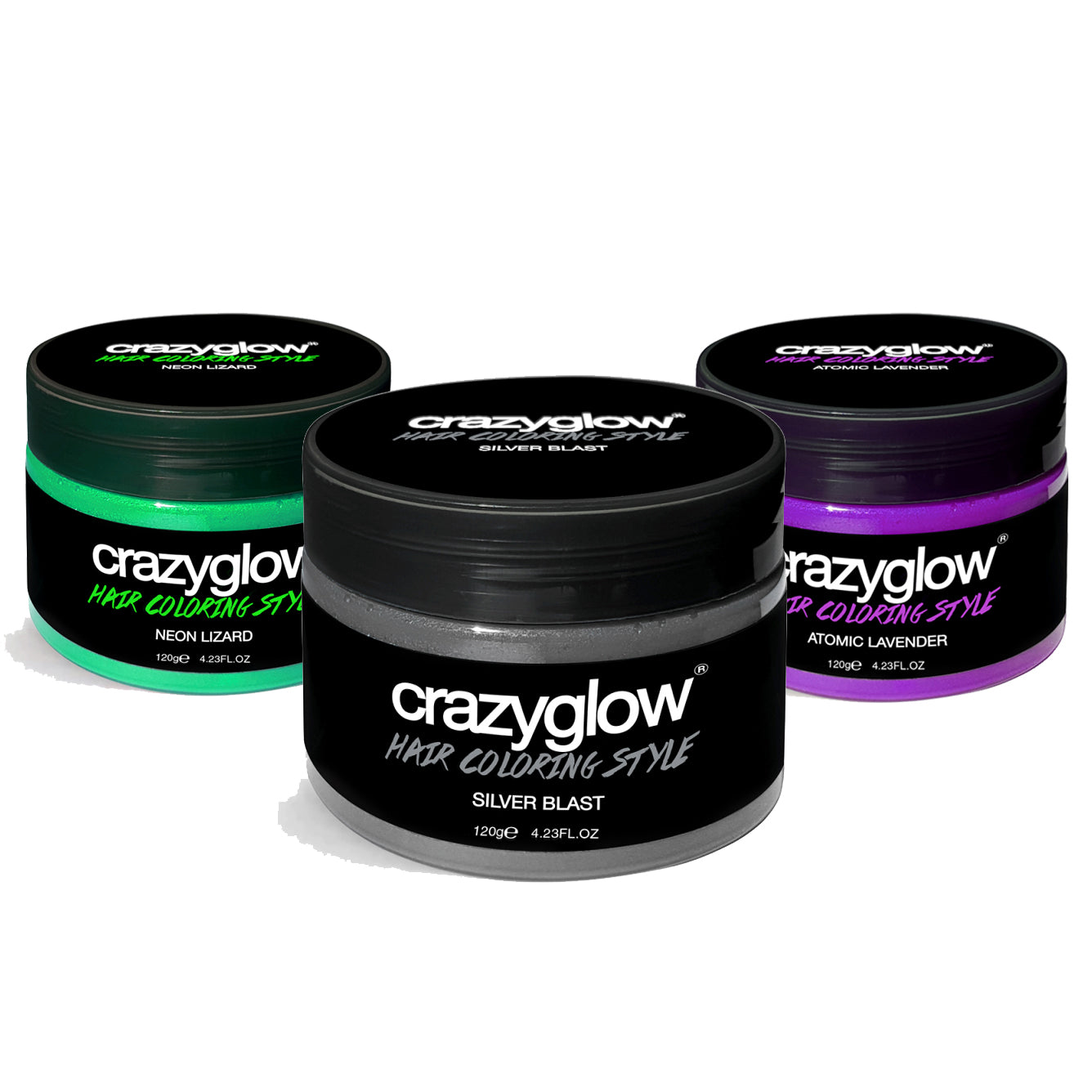 Ensemble de 3 Crèmes Colorantes Temporaires Crazyglow - Éclat & Créativité