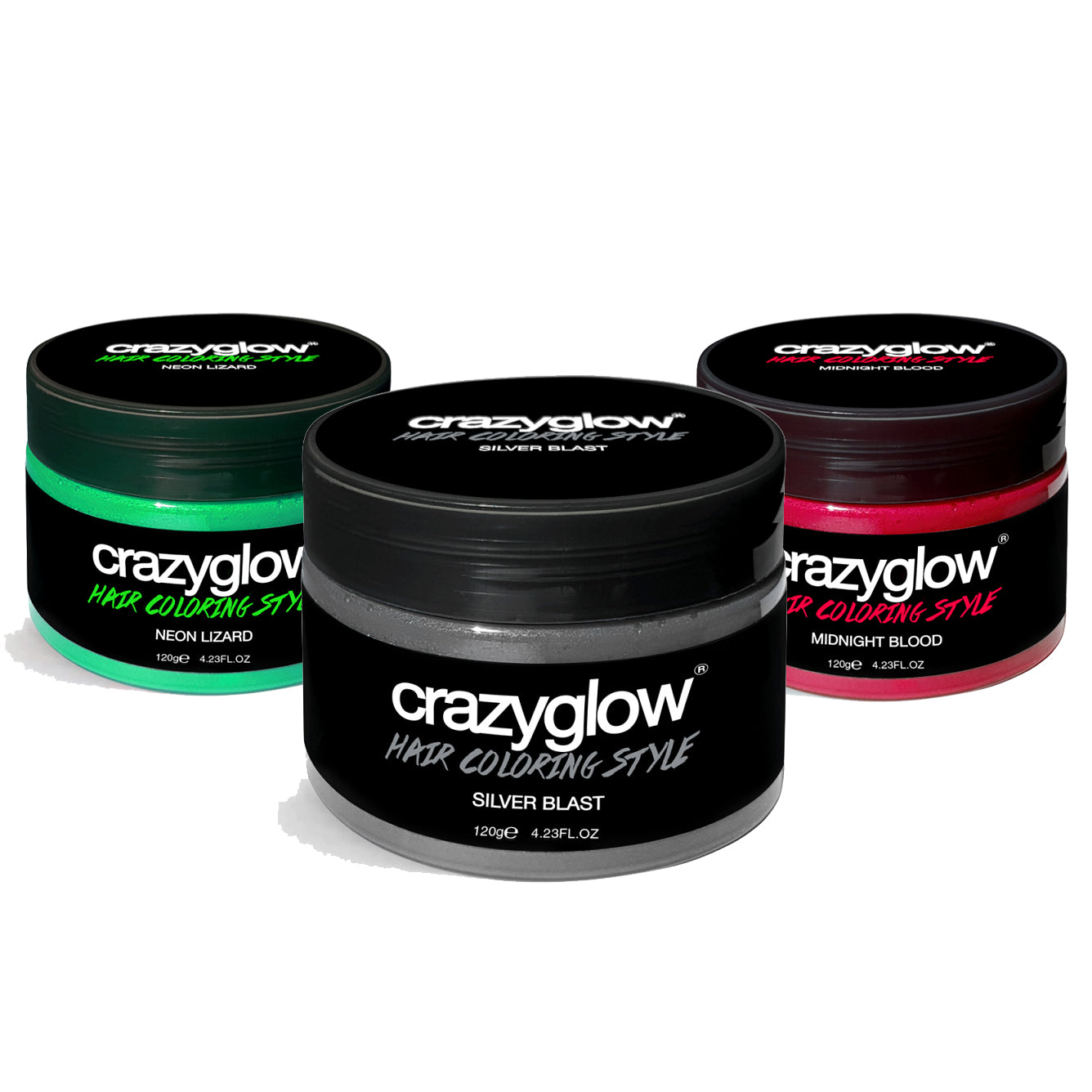 Ensemble de 3 Crèmes Colorantes Temporaires Crazyglow - Éclat & Créativité