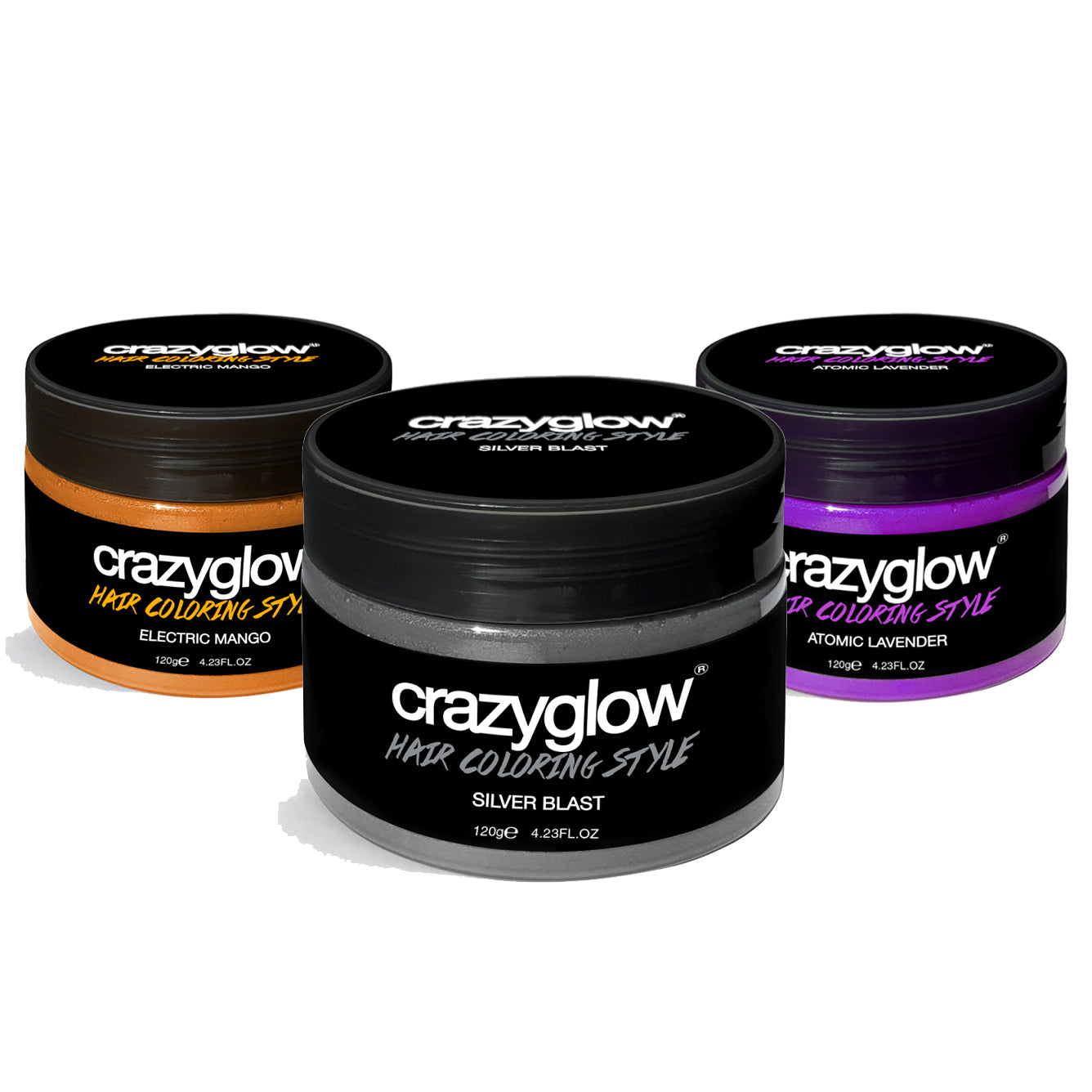 Ensemble de 3 Crèmes Colorantes Temporaires Crazyglow - Éclat & Créativité