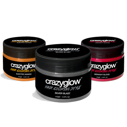Ensemble de 3 Crèmes Colorantes Temporaires Crazyglow - Éclat & Créativité
