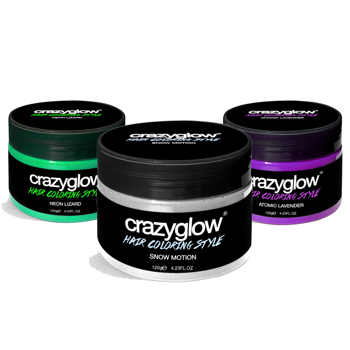 Ensemble de 3 Crèmes Colorantes Temporaires Crazyglow - Éclat & Créativité