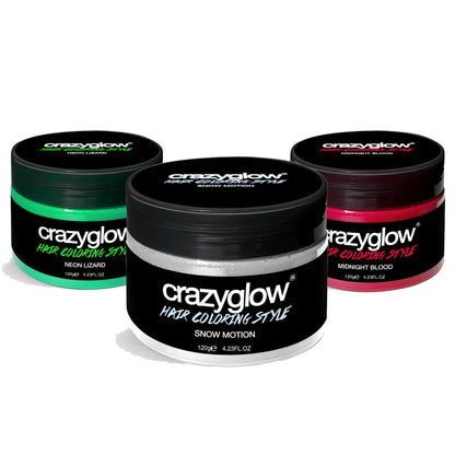 Ensemble de 3 Crèmes Colorantes Temporaires Crazyglow - Éclat & Créativité