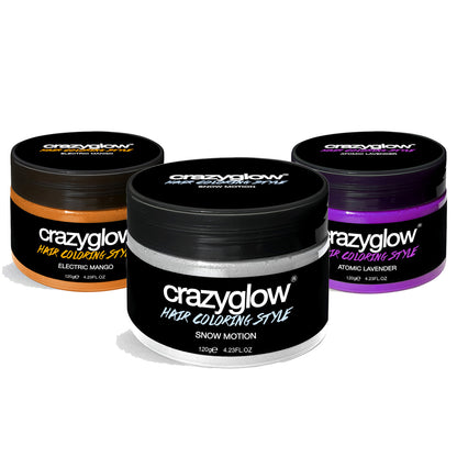 Ensemble de 3 Crèmes Colorantes Temporaires Crazyglow - Éclat & Créativité