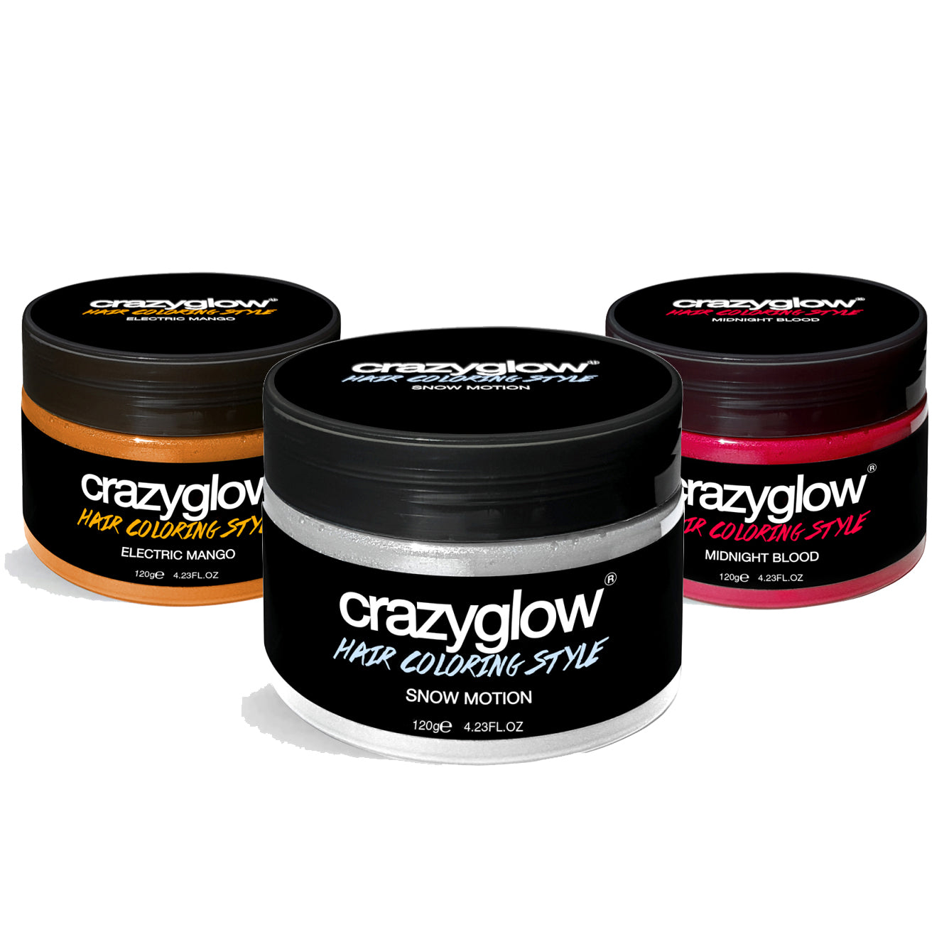 Ensemble de 3 Crèmes Colorantes Temporaires Crazyglow - Éclat & Créativité