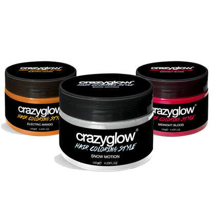 Ensemble de 3 Crèmes Colorantes Temporaires Crazyglow - Éclat & Créativité