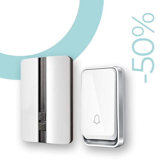 Sonnette sans-fil Auto-alimentée avec signal visuel et 51 mélodies