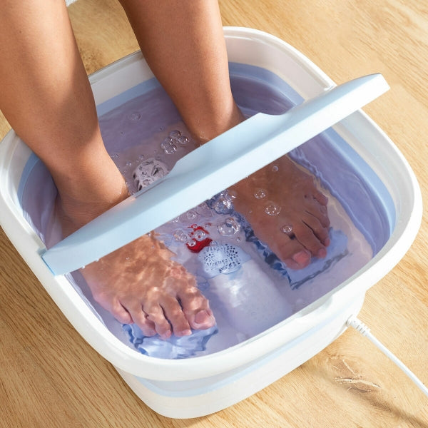 Spa pliable pour pieds avec hydromassage et rouleaux relaxants