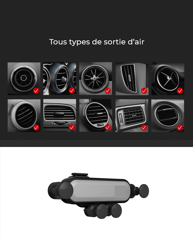 Support Magnétique pour Voiture - Fixation Rapide et Sécurisée pour Téléphone