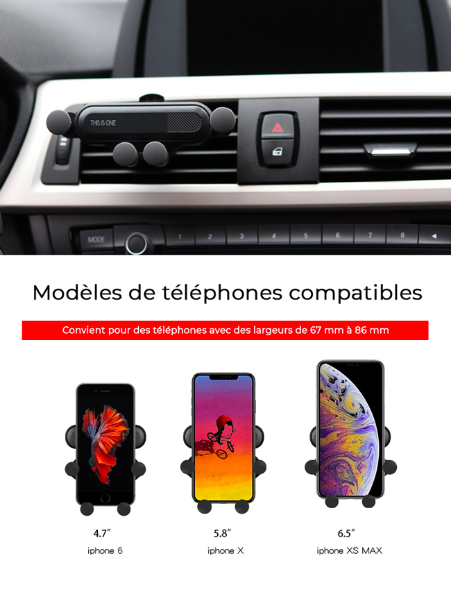 Support Magnétique pour Voiture - Fixation Rapide et Sécurisée pour Téléphone