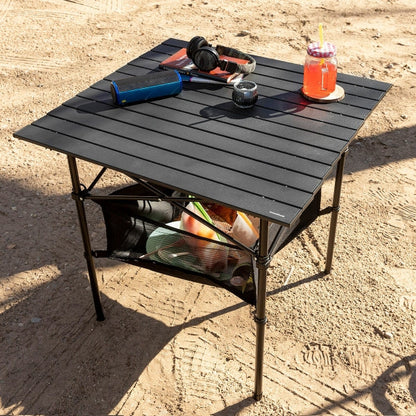 Table de Camping Pliable avec Panier et Housse - Pratique et Élégante