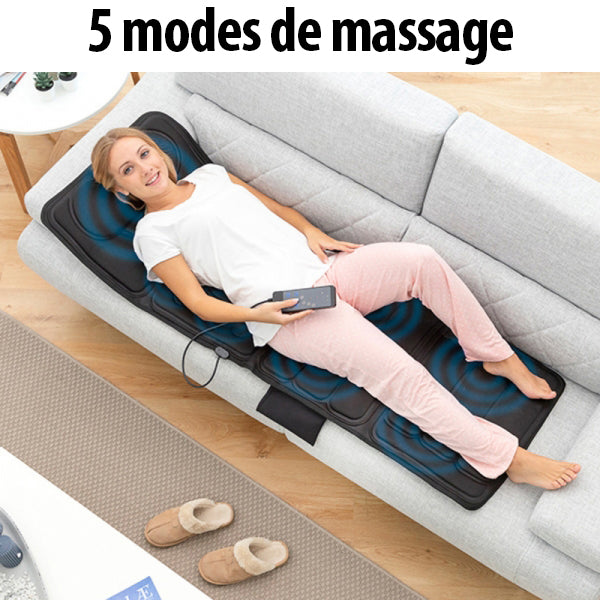 Tapis de massage électrique à 10 moteurs avec télécommande