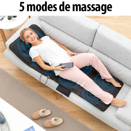 Tapis de massage électrique à 10 moteurs avec télécommande