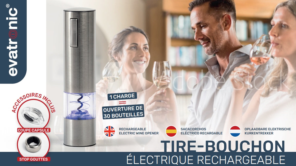 Tire-bouchon électrique rechargeable - Ouvrez vos bouteilles sans effort !