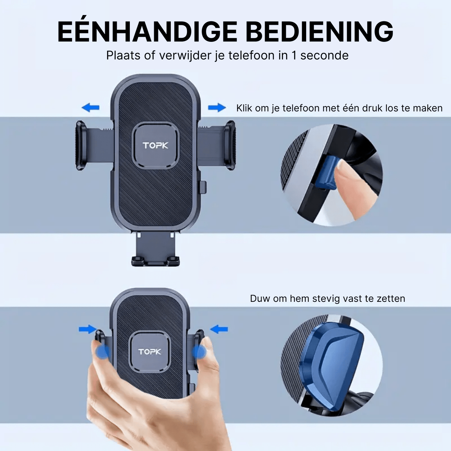 Support Téléphonique Voiture Topk™ – Rotation 360° et Installation Rapide