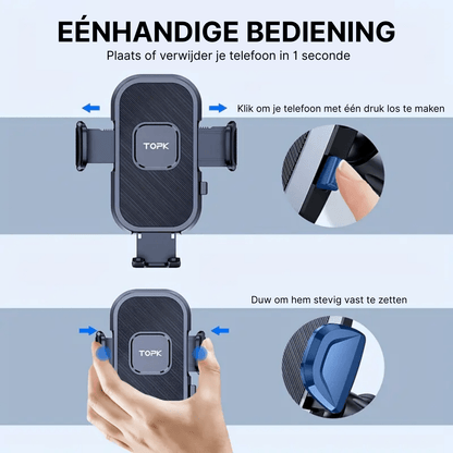 Support Téléphonique Voiture Topk™ – Rotation 360° et Installation Rapide