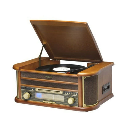 Ensemble tourne-disques vintage avec radio AM/FM et lecteur CD