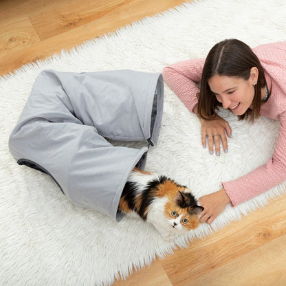 Tunnel Pliable Élégant pour Chats - Jeu et Repos Incontournable