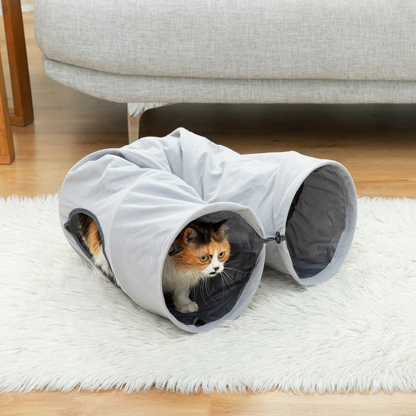 Tunnel Pliable Élégant pour Chats - Jeu et Repos Incontournable