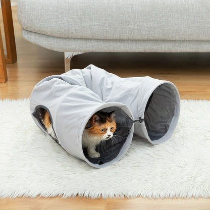 Tunnel Pliable Élégant pour Chats - Jeu et Repos Incontournable