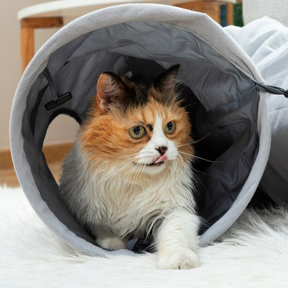 Tunnel Pliable Élégant pour Chats - Jeu et Repos Incontournable