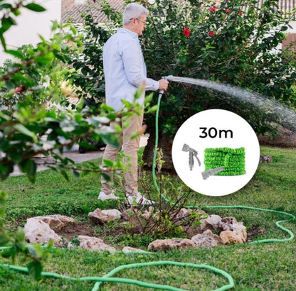 Tuyau d'arrosage extensible 30m - Adaptabilité et praticité pour votre jardin