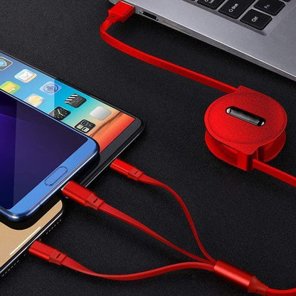 Câble USB Rétractable 3 en 1 - 1 acheté = 1 offert !