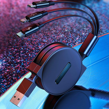 Câble USB Rétractable 3 en 1 - 1 acheté = 1 offert !