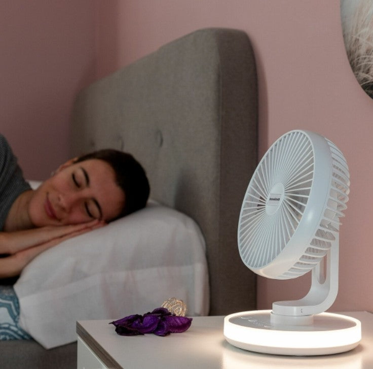 Ventilateur de Bureau Rechargeable avec LED - Design Pratique et Silencieux