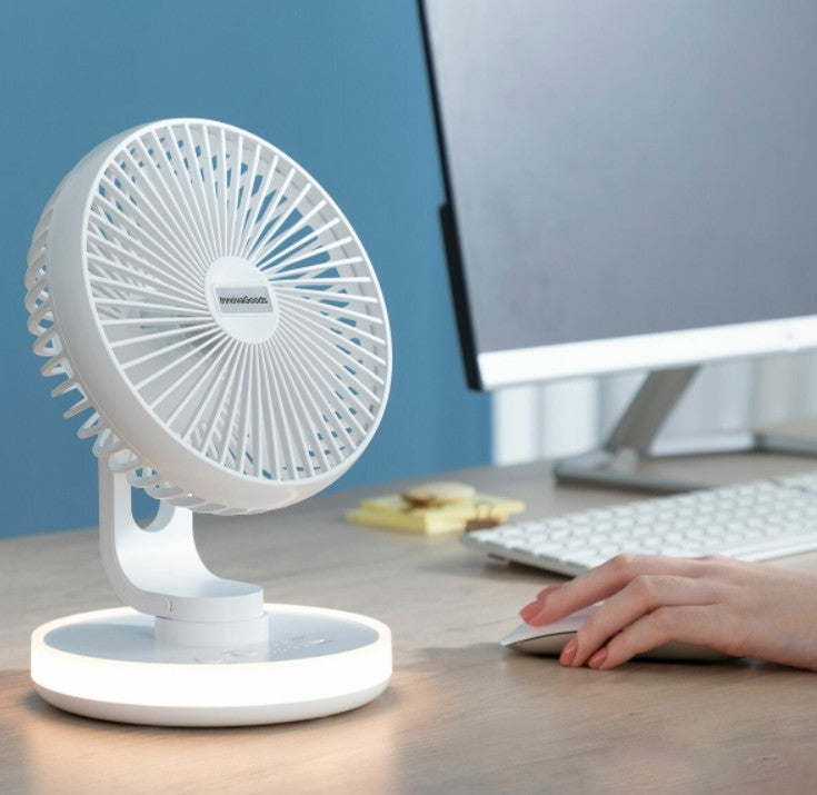 Ventilateur de Bureau Rechargeable avec LED - Design Pratique et Silencieux