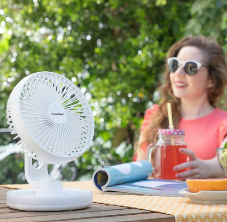 Ventilateur de Bureau Rechargeable avec LED - Design Pratique et Silencieux